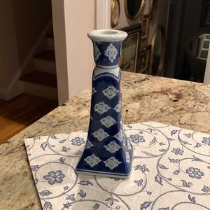 Blue and white Ceramic candle holder